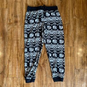 MUDD Girls Elephant Print Black White Joggers Size 12